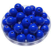 182 - Boules acryliques brillantes Bleu roi 16MM