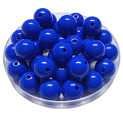 182 - Boules acryliques brillantes Bleu roi 16MM
