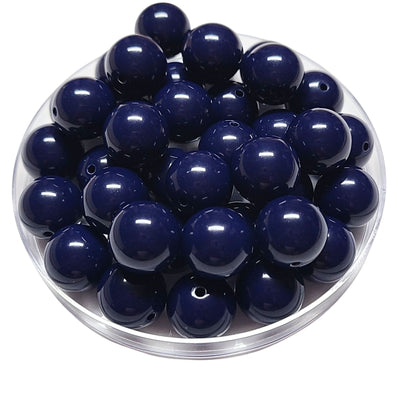 184 - Boules acryliques brillantes Bleu marine 16MM