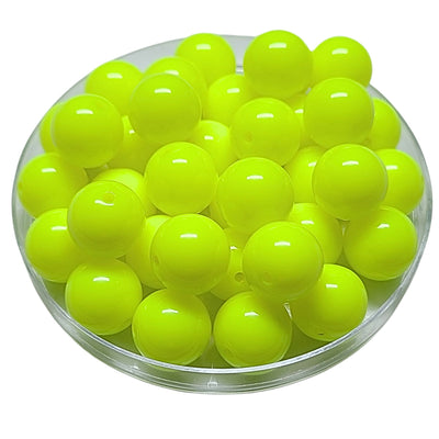 185 - Boules acryliques brillantes Néon citron 16MM