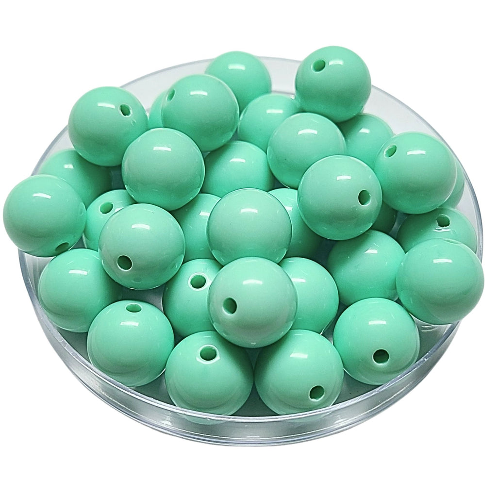 187 - Boules acryliques brillantes Vert opaline 16MM