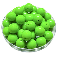 191 - Boules acryliques brillantes Néon vert anis 16MM