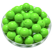 191 - Boules acryliques brillantes Néon vert anis 16MM