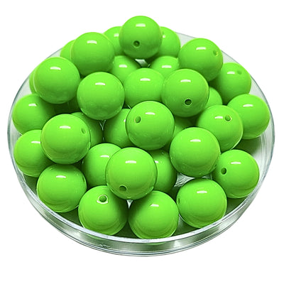 191 - Boules acryliques brillantes Néon vert anis 16MM