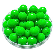 192 - Boules acryliques brillantes Néon vert pomme 16MM