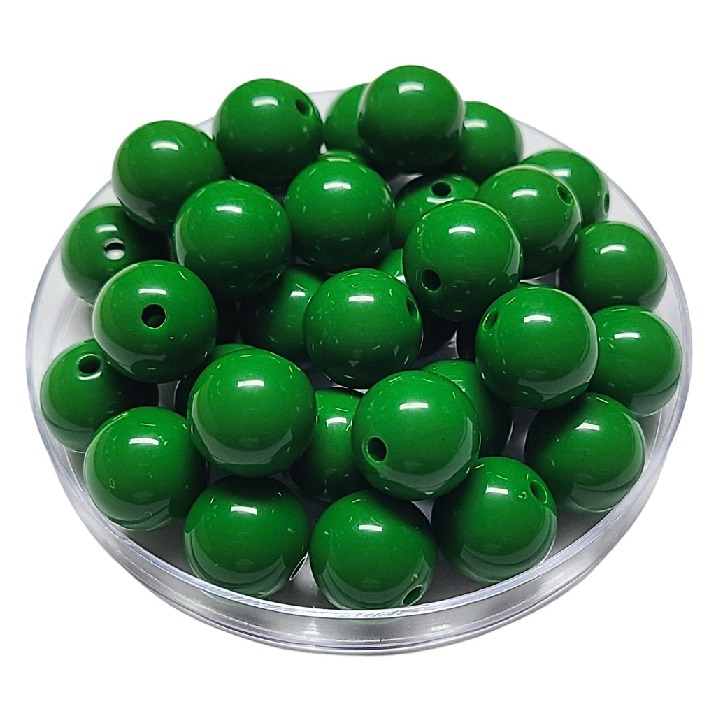 194 - Boules acryliques brillantes Vert bouteille 16MM