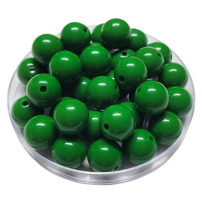 194 - Boules acryliques brillantes Vert bouteille 16MM