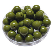 196 - Boules acryliques brillantes Vert militaire foncé 16MM