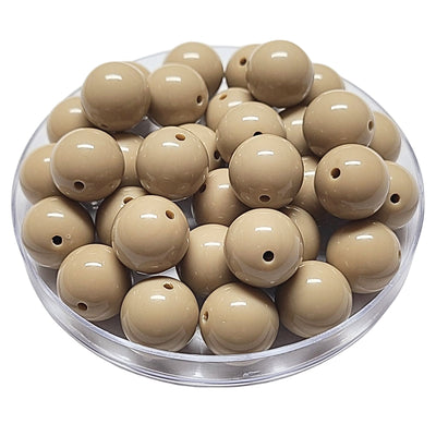 197 - Boules acryliques brillantes Vanille foncé 16MM
