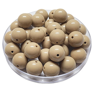 197 - Boules acryliques brillantes Vanille foncé 16MM