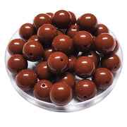 198 - Boules acryliques brillantes Chocolat au lait 16MM