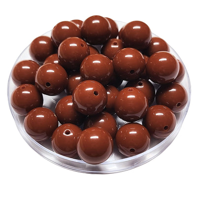 198 - Boules acryliques brillantes Chocolat au lait 16MM