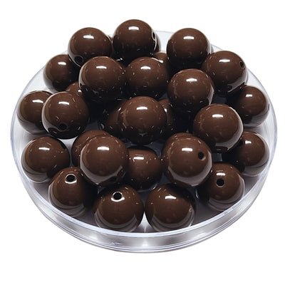 199 - Boules acryliques brillantes Chocolat 16MM