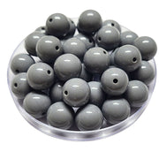 201 - Boules acryliques brillantes Gris souris 16MM