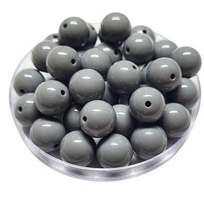 201 - Boules acryliques brillantes Gris souris 16MM