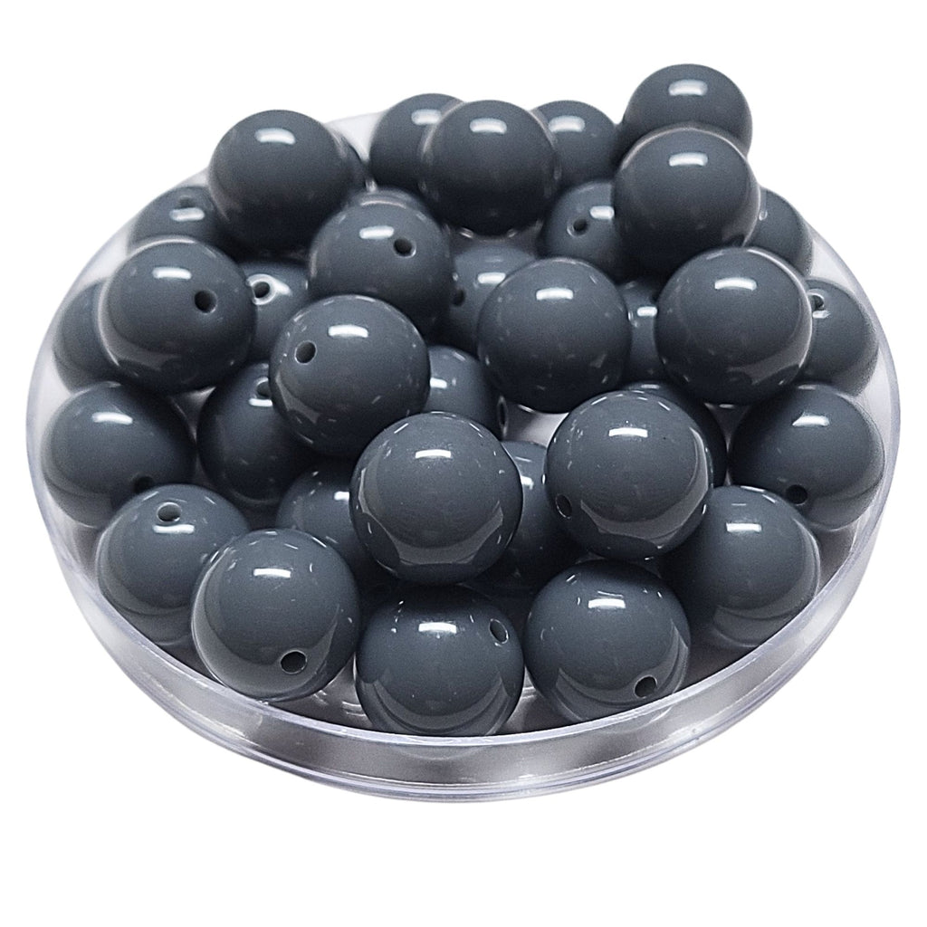 203 - Boules acryliques brillantes Gris foncé 16MM