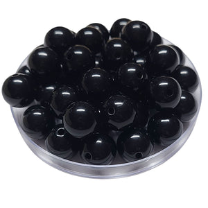 204 - Boules acryliques brillantes Noir 16MM