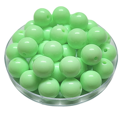 186 - Boules acryliques brillantes Vert d'eau 16MM