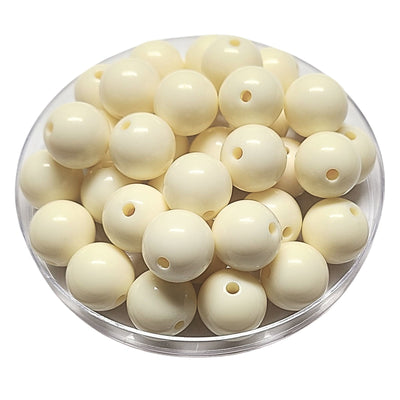 138 - Boules acryliques brillantes Ivoire 16MM