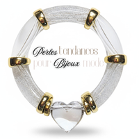 3- Tubes incurvés à paillettes, Argent 12MM