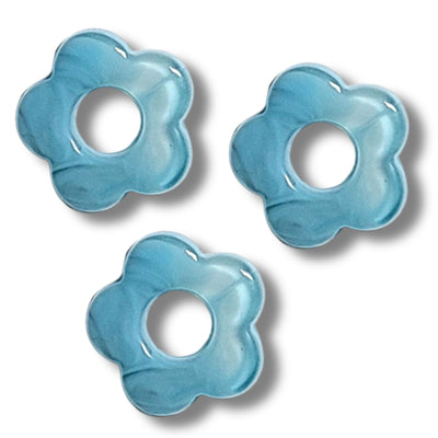 18- Fleur BABY Aigue marine marbré - 20mm