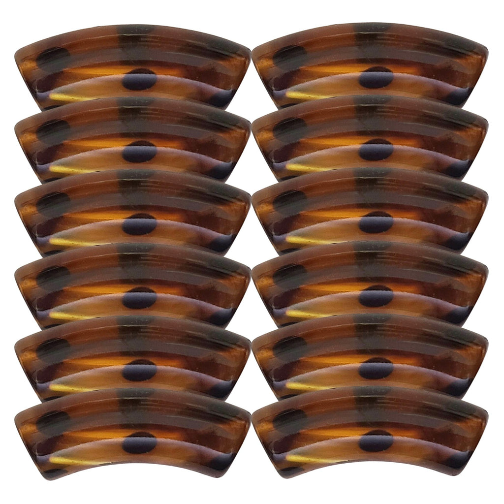 416 - Tubes incurvés DESIGN - Motif Pois Caramel marbré 12MM
