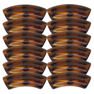 416 - Tubes incurvés DESIGN - Motif Pois Caramel marbré 12MM