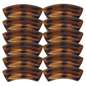 416 - Tubes incurvés DESIGN - Motif Pois Caramel marbré 12MM