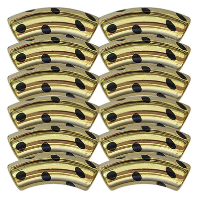 398 - Tubes incurvés DESIGN - Motif Pois Gold 12MM