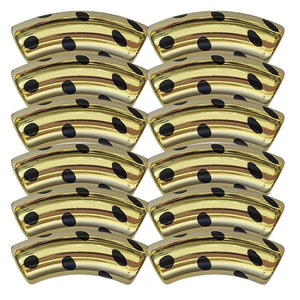 398 - Tubes incurvés DESIGN - Motif Pois Gold 12MM