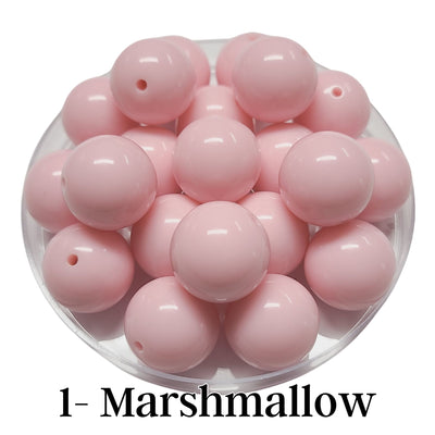 1 - Boules acryliques brillantes Marshmallow 20MM