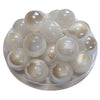 281 - Boules acryliques Oeil de chat AB - Blanc 20MM