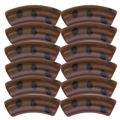 417 - Tubes incurvés DESIGN - Motif Pois Chocolat clair 12MM