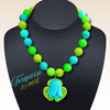 192 - Boules acryliques brillantes Néon vert pomme 16MM
