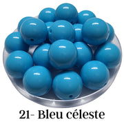 21 - Boules acryliques brillantes Bleu céleste 20MM