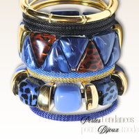 2- Bracelet élastique cotte de mailles - Doré Brillant