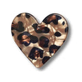 Pendentif cœur 34MM - Léopard brun nude