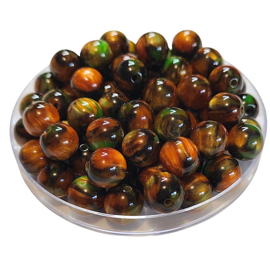 221 - Boules acryliques Ocre Orangé 12MM