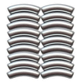 225 - Tubes incurvés Argent satin 8MM