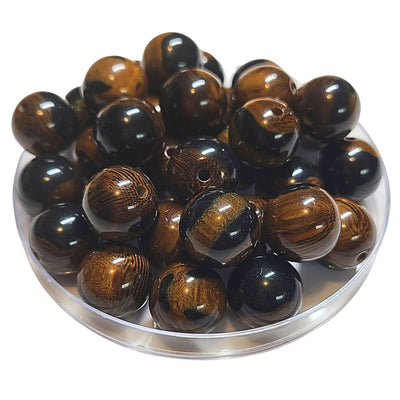 226 - Boules acryliques Bois d'ébène 16MM