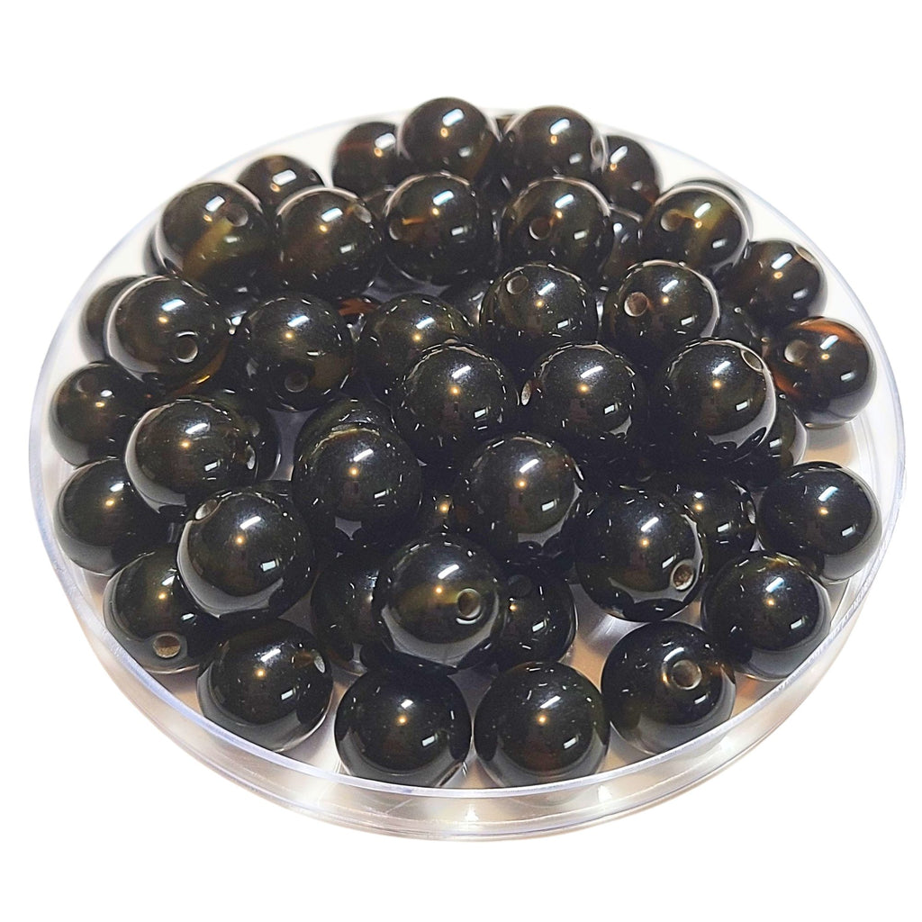 228 - Boules acryliques Fauve Intense 12MM