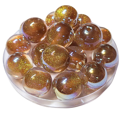 235 - Boules acryliques Glitter AB Ambre 20MM