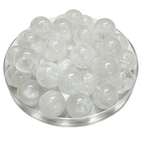 237 - Boules acryliques brillantes Quartz blanc marbré 16MM