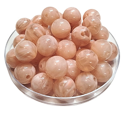 239 - Boules acryliques brillantes Roses des sables marbré 16MM