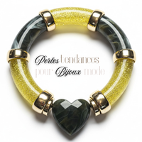 12- Tubes incurvés à paillettes, Citron 12MM