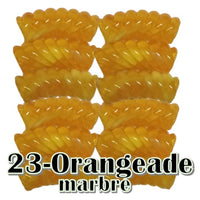 23- Tube courbe torsadé orangeade marbré 8mm/12MM