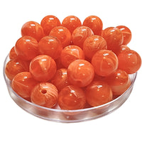241 - Boules acryliques brillantes Orange marbré 16MM