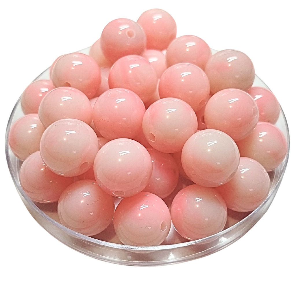 244 - Boules acryliques brillantes Rose Opale marbré 16MM