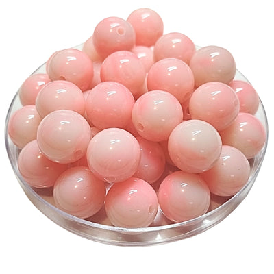 244 - Boules acryliques brillantes Rose Opale marbré 16MM