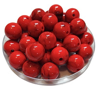 245 - Boules acryliques brillantes Rouge marbré noir 16MM